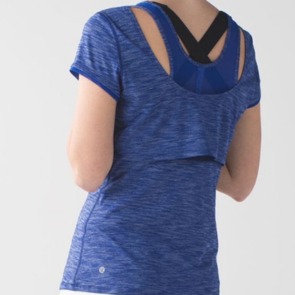 Lululemon Sapphire Blue Sweat Bound Top Size 6
